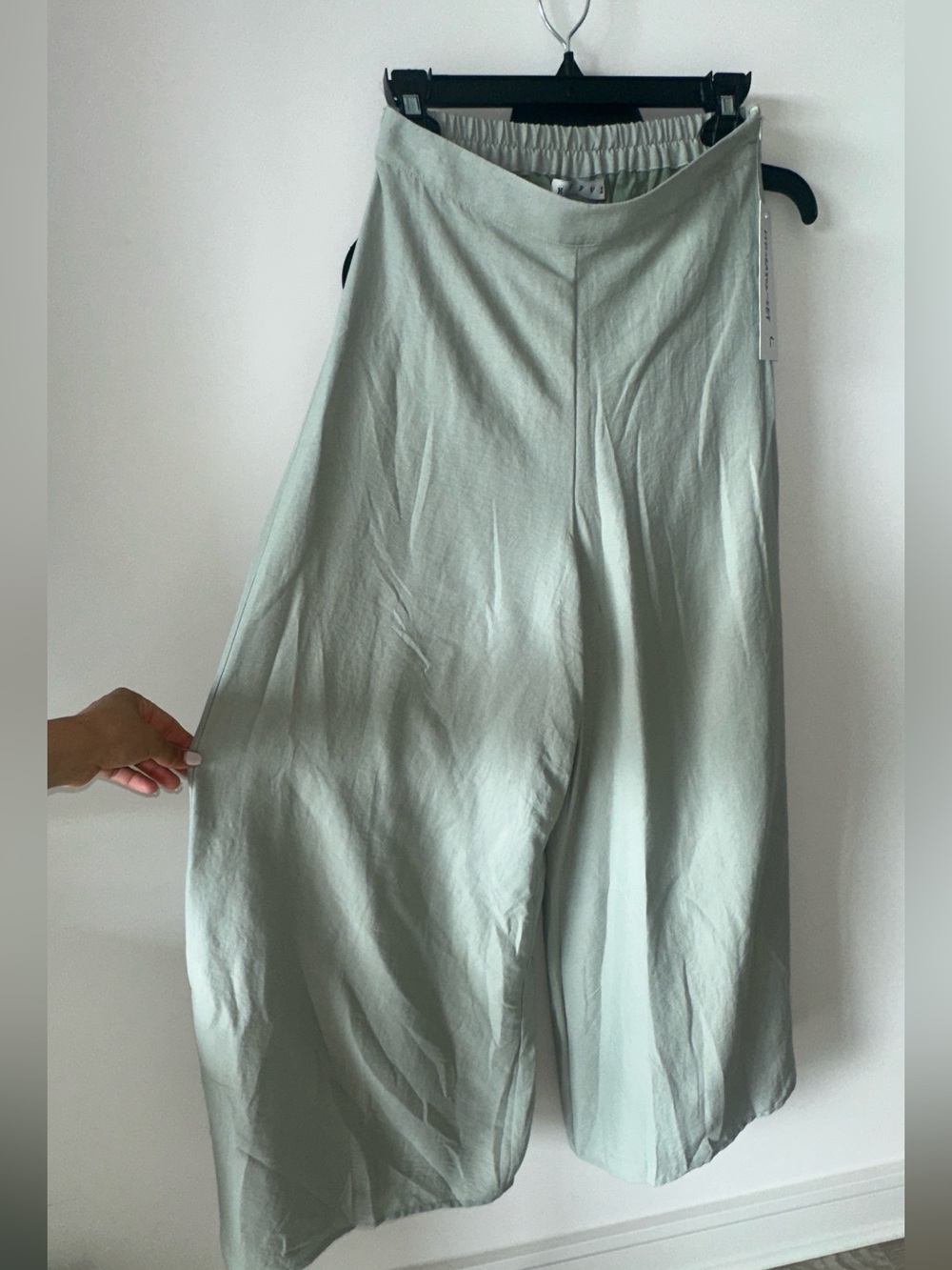HYFVE Sage Green Tie-Strap Crop Top & Wide Leg Pants Set - Picture 5 of 8